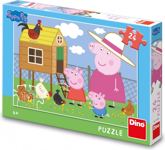 Motif apprécié PEPPA PIG avec des poules