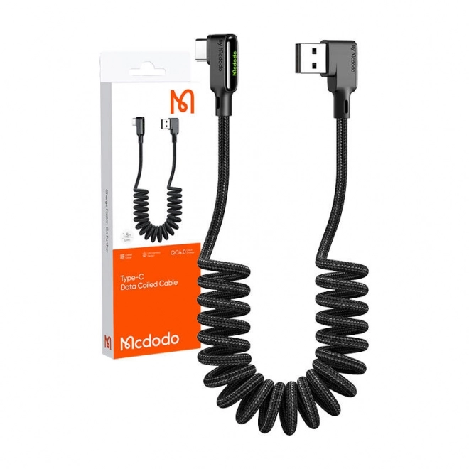 Câble USB à USB-C, Mcdodo CA-7310, angulaire, 1,8 m (noir)