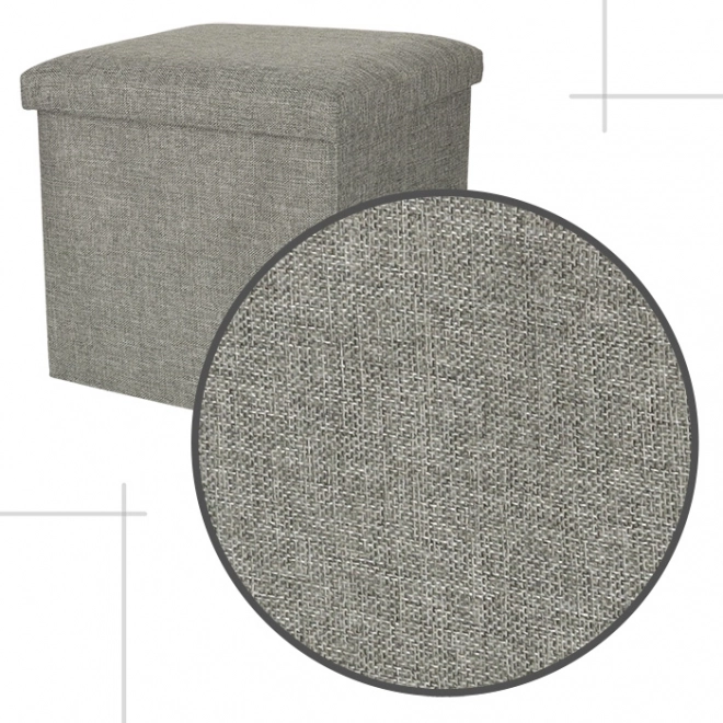 Pouf de rangement pliable gris 38x38x38 cm