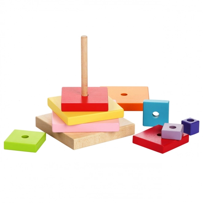 Pyramide colorée - puzzle en bois pour enfants
