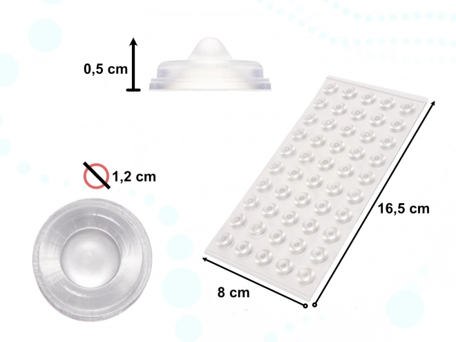 Butoir en silicone autocollant - 1,3 cm, 50 pièces