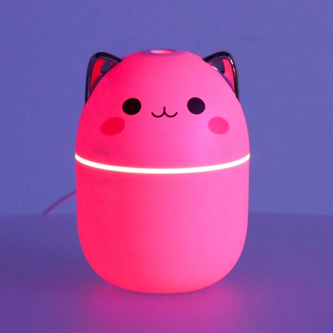 Humidificateur d'air rose et diffuseur d'huiles en forme de chat