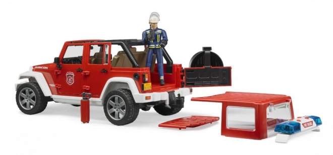 JEEP WRANGLER pompier rouge Bruder avec figurine et accessoires