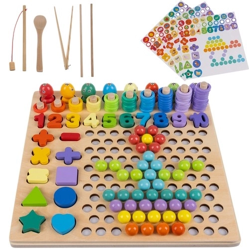 Puzzle en bois à mosaïque avec billes