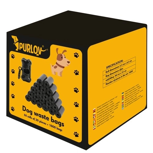 Sacs pour excréments de chien PURLOV avec distributeur