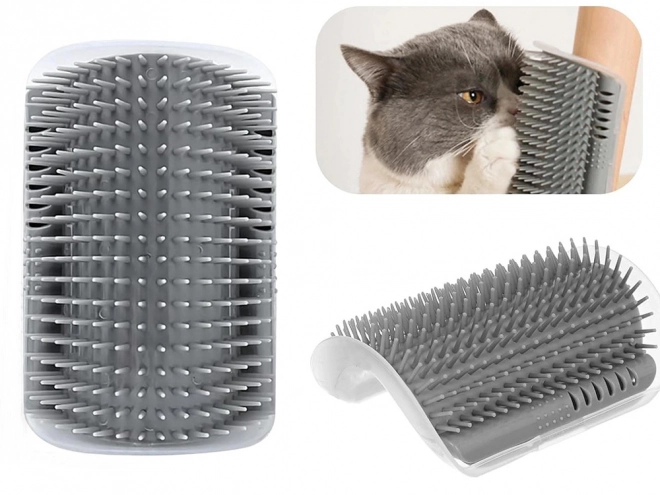 Brosse d'angle pour chats avec herbe à chat