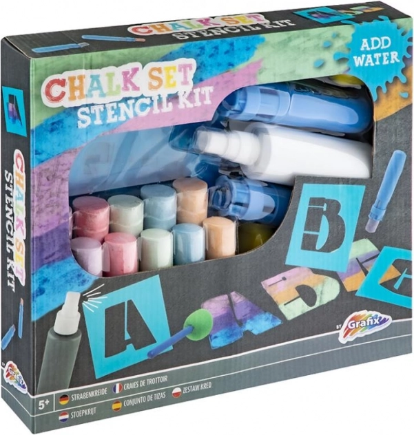 Ensemble de craies et pochoirs pour dessin créatif