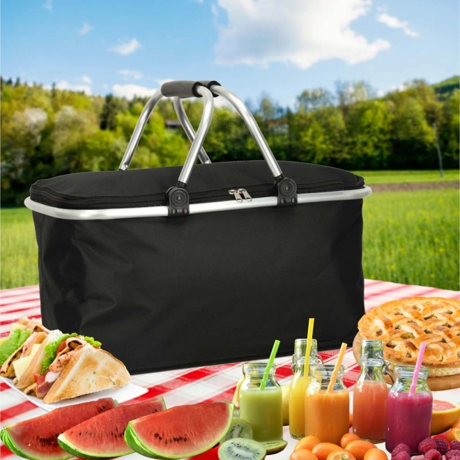 Panier thermique pliable noir pour pique-nique