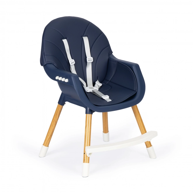 Chaise Haute Ecotoys 2-en-1 bleue