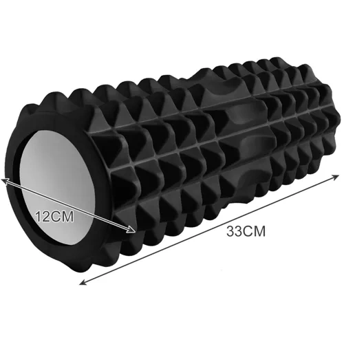 Rouleau de yoga - rouleau de massage (noir) 23570