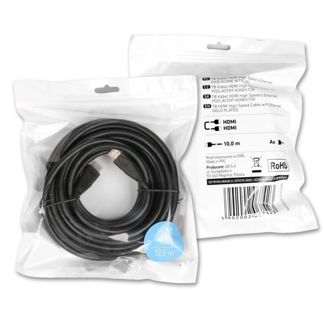 Câble HDMI v2.0 15 m plaqué or