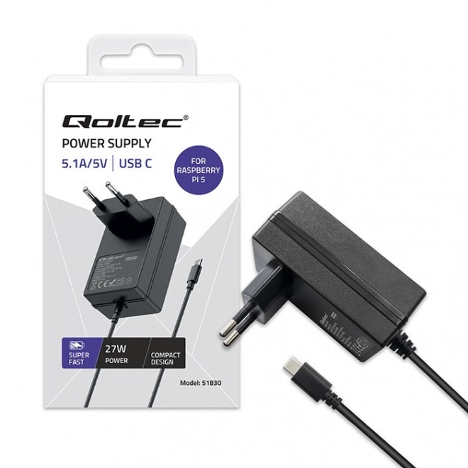 Chargeur Super RAPIDE PD pour Raspberry Pi 5 avec USB-C 27W