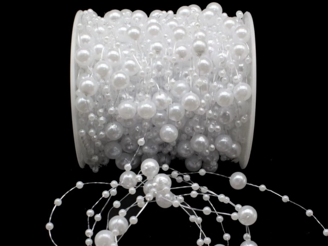 Guirlande de perles - perles blanches pour sapin de Noël