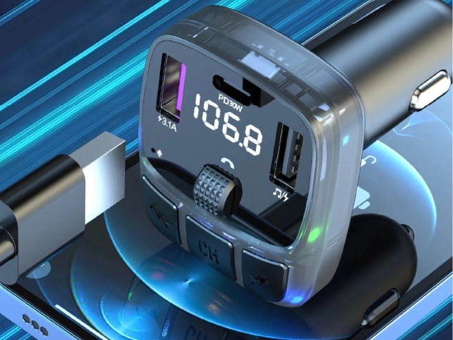 Transmetteur FM multifonction automobile avec charge rapide