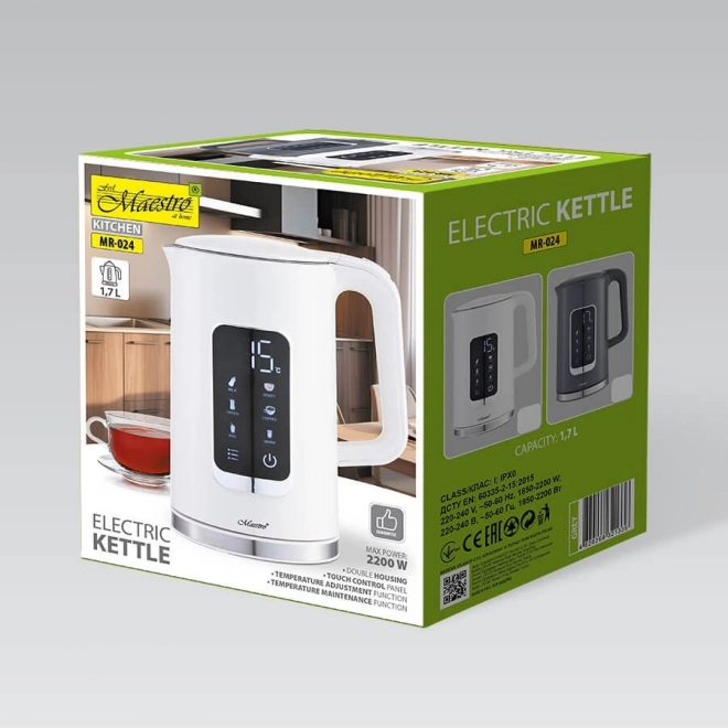 Bouilloire avec régulation de température 1,7l 2200W MR-024-BLANC
