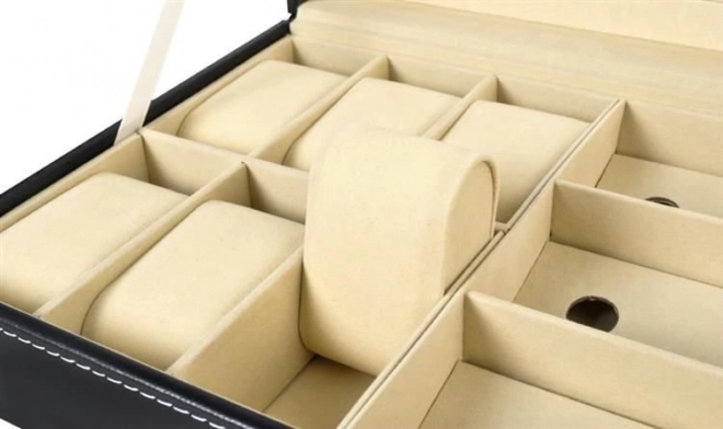 Organisateur noir élégant pour montres et lunettes