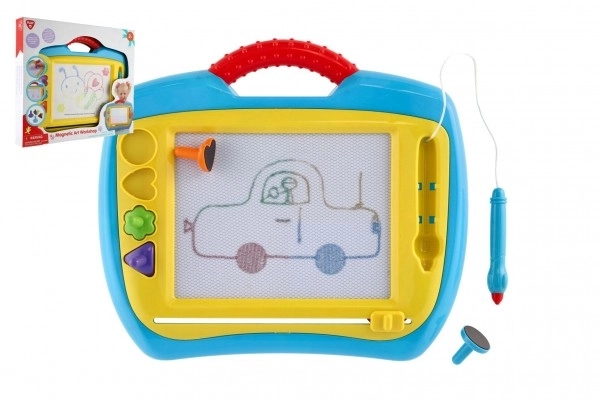 Tableau magnétique à dessiner en plastique 20x15cm dans une boîte 38x32x5cm