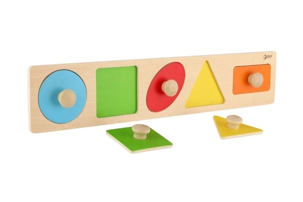 Puzzle en bois avec formes géométriques - 5 pièces