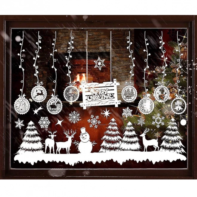 Autocollants de Noël pour fenêtres avec motif de sapins de Noël