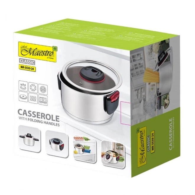 Casserole inox Maestro avec fond multicouche 5,5 l