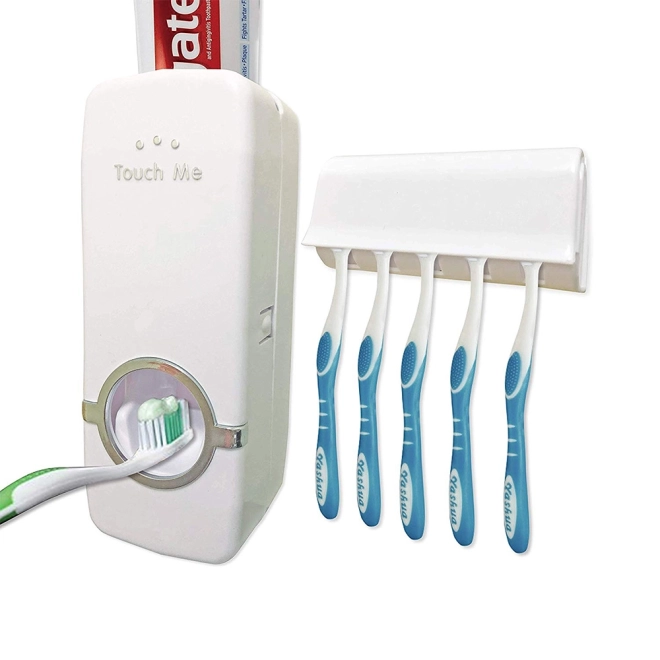 Distributeur de dentifrice avec porte-brosses