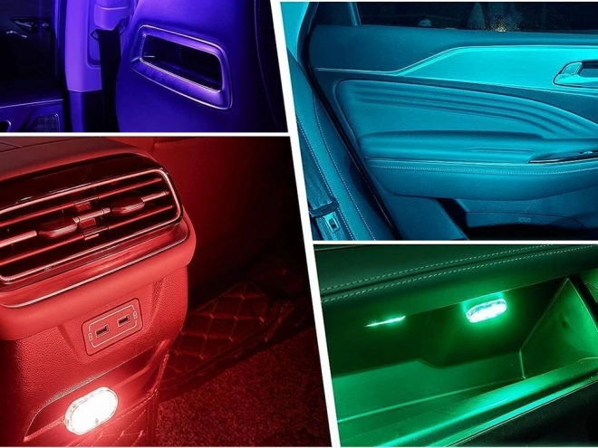 Éclairage LED RGB intérieur de voiture - accessoire sans fil