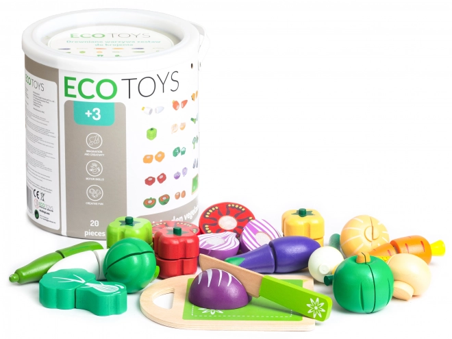 Légumes en bois pour découpage Ecotoys 20 pcs