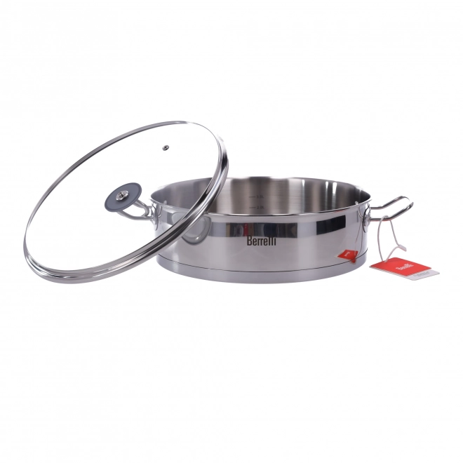 Casserole en acier inoxydable avec couvercle Gemini Berretti, 28 cm