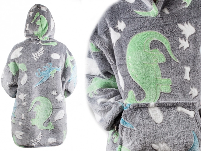 Sweat à capuche lumineux avec dinosaures pour enfants