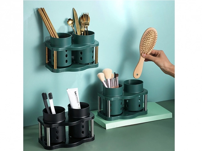 Organisateur noir pratique pour couverts pour sèche-linge
