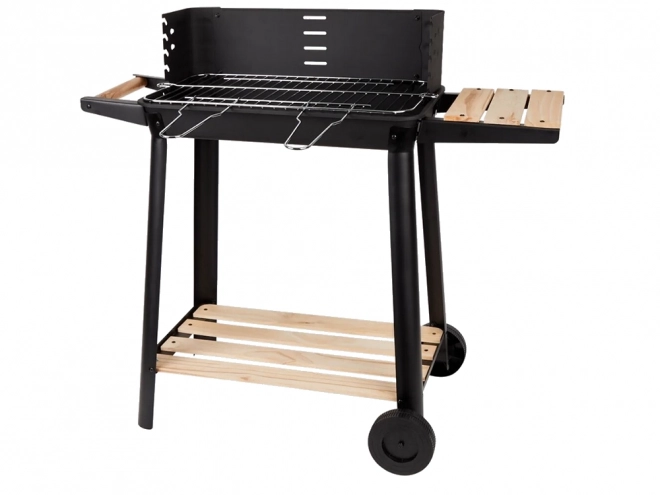 Gril de jardin portable au charbon de bois avec grille réglable et étagères
