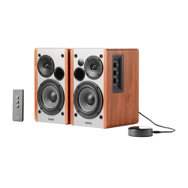 Haut-parleurs Edifier R1280T avec WiiM Mini en couleur marron