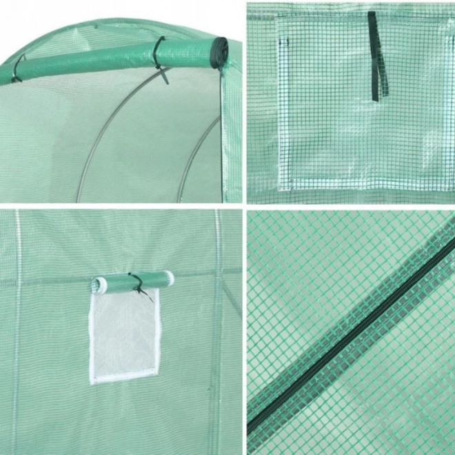 Tunnel de jardin en bâche 4x2,5x2m 10m² vert