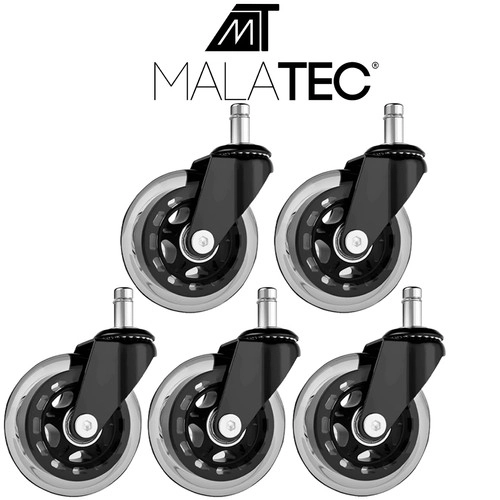 Roulettes de bureau 5 pcs Malatec