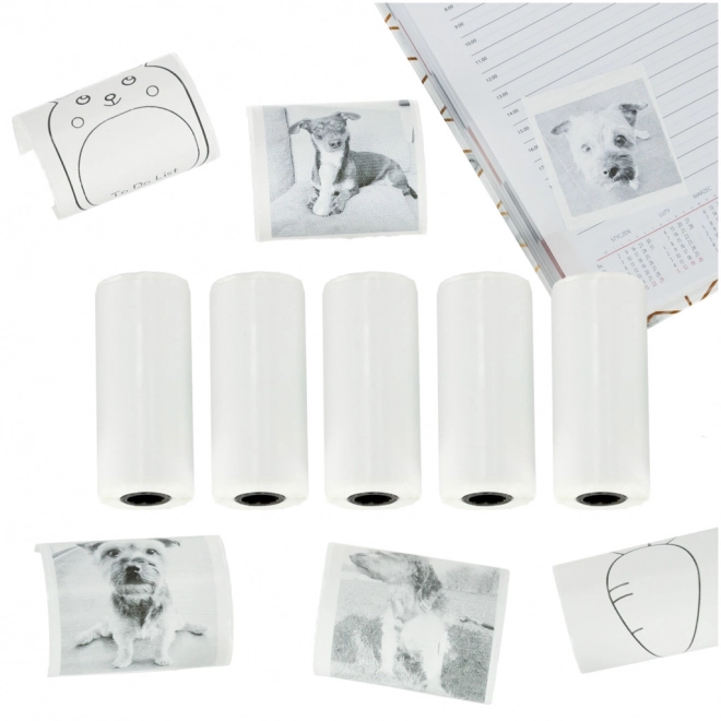 Papier thermique autocollant en rouleaux pour mini-imprimante 5,7 cmx4,5 m 5 pièces