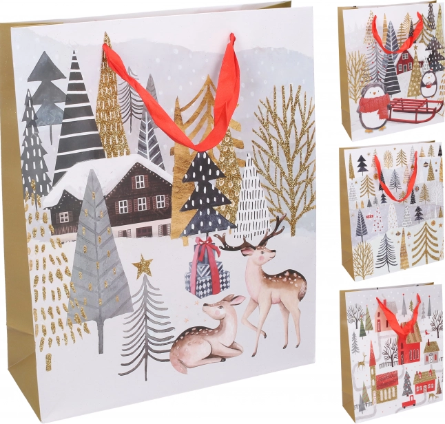 Sac cadeau de Noël M 26 × 32 × 10 cm