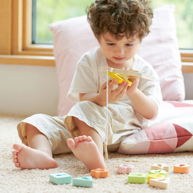 Classic World Montessori jouet d'enfilage en bois clés et portes 11 pièces