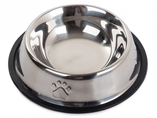 Bol en acier inoxydable pour chiens et chats avec caoutchouc antidérapant 150 ml