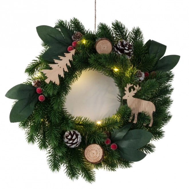 Couronne de Noël LED avec décorations