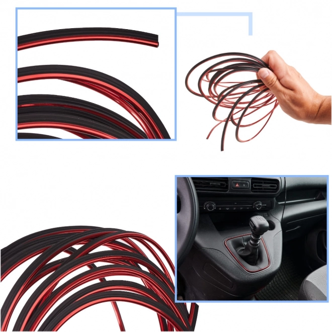 Décoration intérieure de voiture 5m rouge