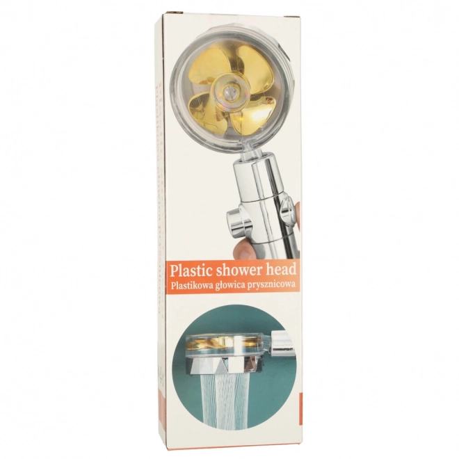 Pomme de douche en or avec ventilateur à turbine