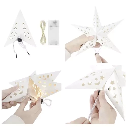 Étoile en papier LED lumineuse 50 cm