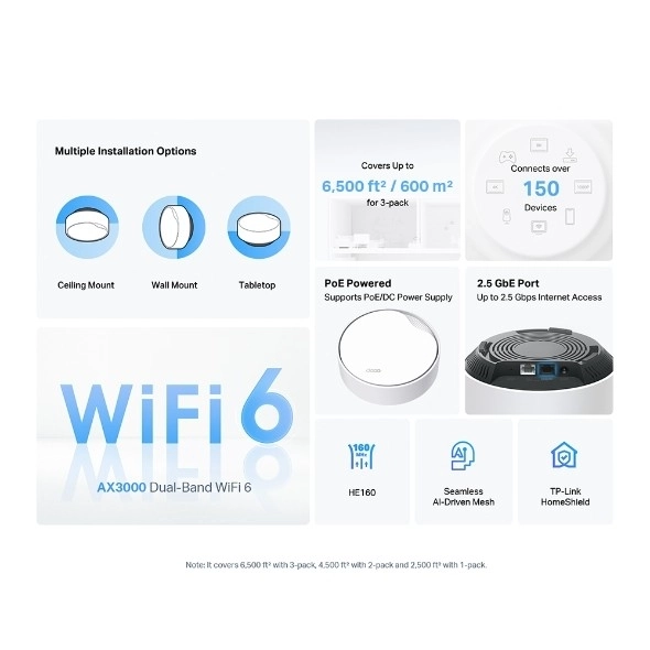 Système Wi-Fi TP-Link Deco X50-PoE (pack de 3) AX3000