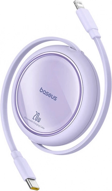 Baseus Free2Pull câble de charge rétractable USB-C vers Lightning 20W 1 m violet
