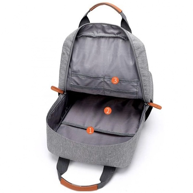 Sac à dos scolaire étudiant gris clair