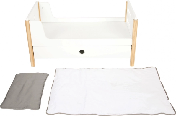 Tiroirs de rangement et linge de lit neutre