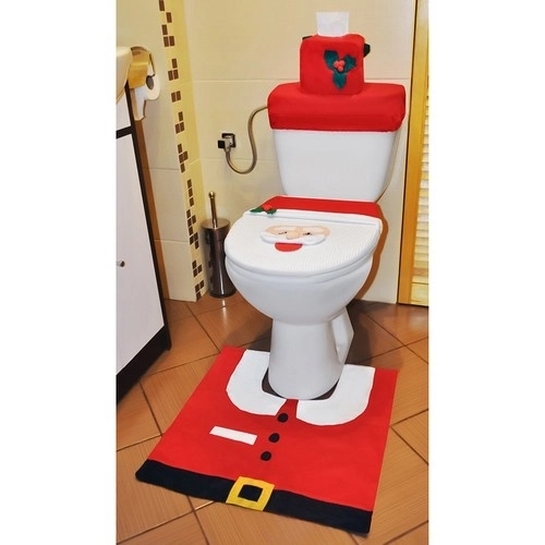 Housse de Noël pour toilettes avec tapis Ruhhy 22360