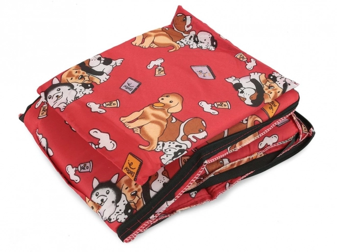 Cabane en textile avec impression de chien pour animaux de compagnie