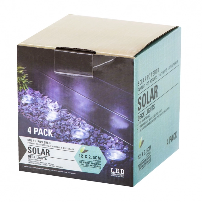 Éclairage solaire de jardin 8 LED 4 pièces - blanc chaud