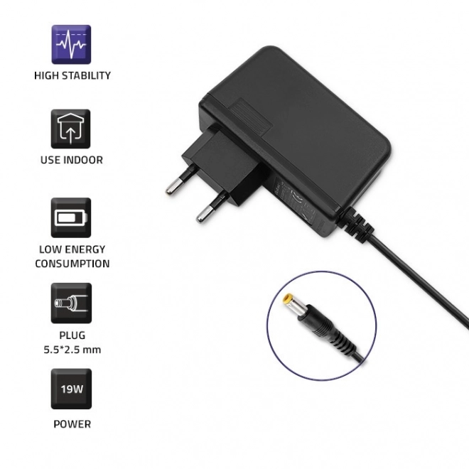 Adaptateur enfichable Qoltec 19W 9V 2.1A 5.5x2.5